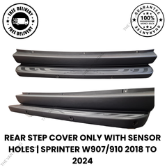 Rear Step Plastic Cover + Sensor Holes + Clips for Mercedes Sprinter W907 W910 18–24