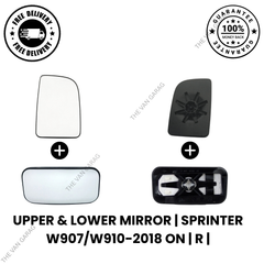 Mercedes Sprinter 2018 Onwards Upper and Lower Wing Mirror Glass Right Side (Offside)