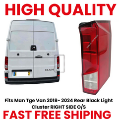 Fits Man Tge Van 2018- 2024 Rear Black Light Cluster RIGHT SIDE O/S
