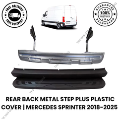 Mercedes Sprinter 2018–2024 Rear Metal Step with Plastic Cover & Sensor Hole