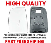 For Mercedes Sprinter 2006-2019 Upper Door Wing Mirror Glass Left Push On Round