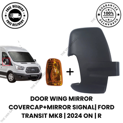 Door Wing Mirror Cover Cap + Indicator Light for Ford Transit MK8 Right (2014 Onwards) – Driver Side