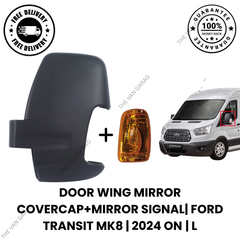 Door Wing Mirror Cover Cap with Signal Light FOR Ford Transit MK8 Left Passenger Side (2014 Onward)