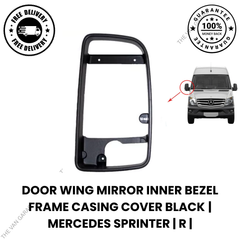 Door Wing Mirror Inner Bezel Frame Cover Right Side (O/S) Black for Mercedes Sprinter