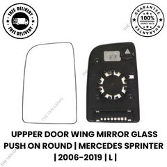 Upper Door Wing Mirror Glass – Left Side (Push-On Round) for Mercedes Sprinter 2006–2019