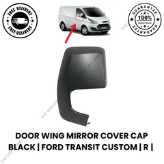 Gloss Black Door Wing Mirror Cover Cap for Ford Transit Custom Right Driver Side