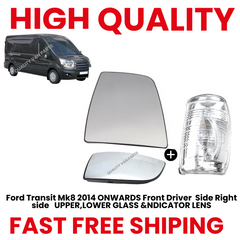 Ford Transit Mk8 2014 ONWARDS Front Driver Side Right side UPPER,LOWER GLASS &NDICATOR LENS
