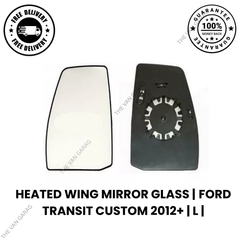 Large Wing Mirror Glass Heated Left N/S Fits Ford Transit Custom 2012+