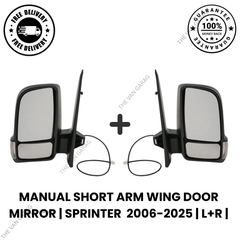 Left+Right Pair Manual Short Arm Wing Door Mirrors for Mercedes Sprinter 2018–2025