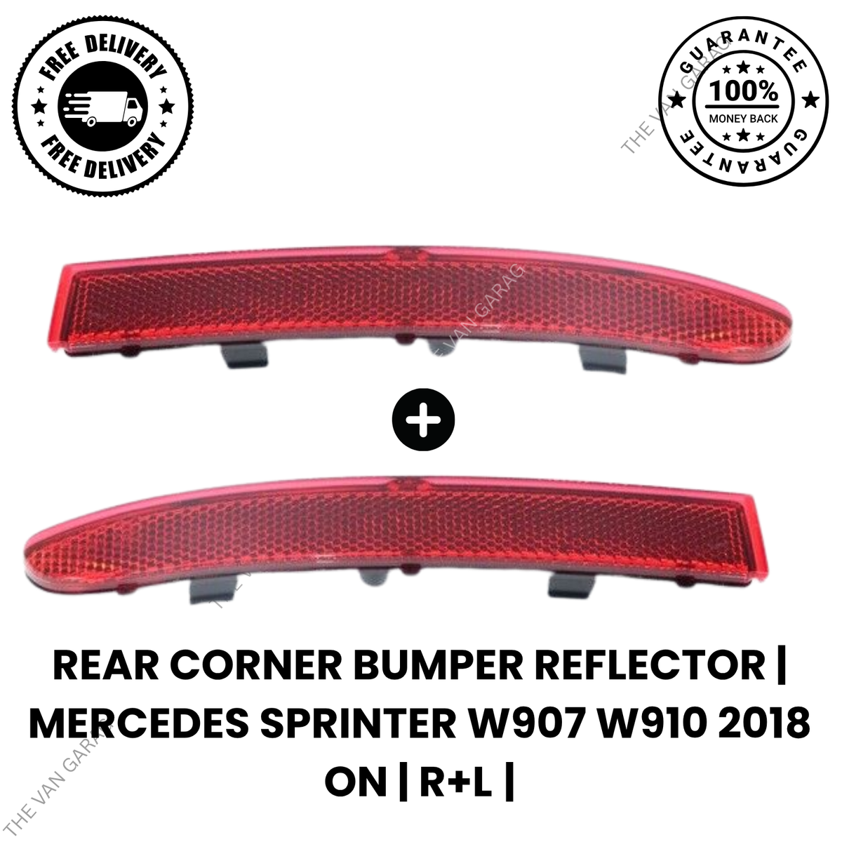 2x Rear Red Tail Reflectors Left & Right – Fits Mercedes Sprinter W907/W910 2018 Onwards