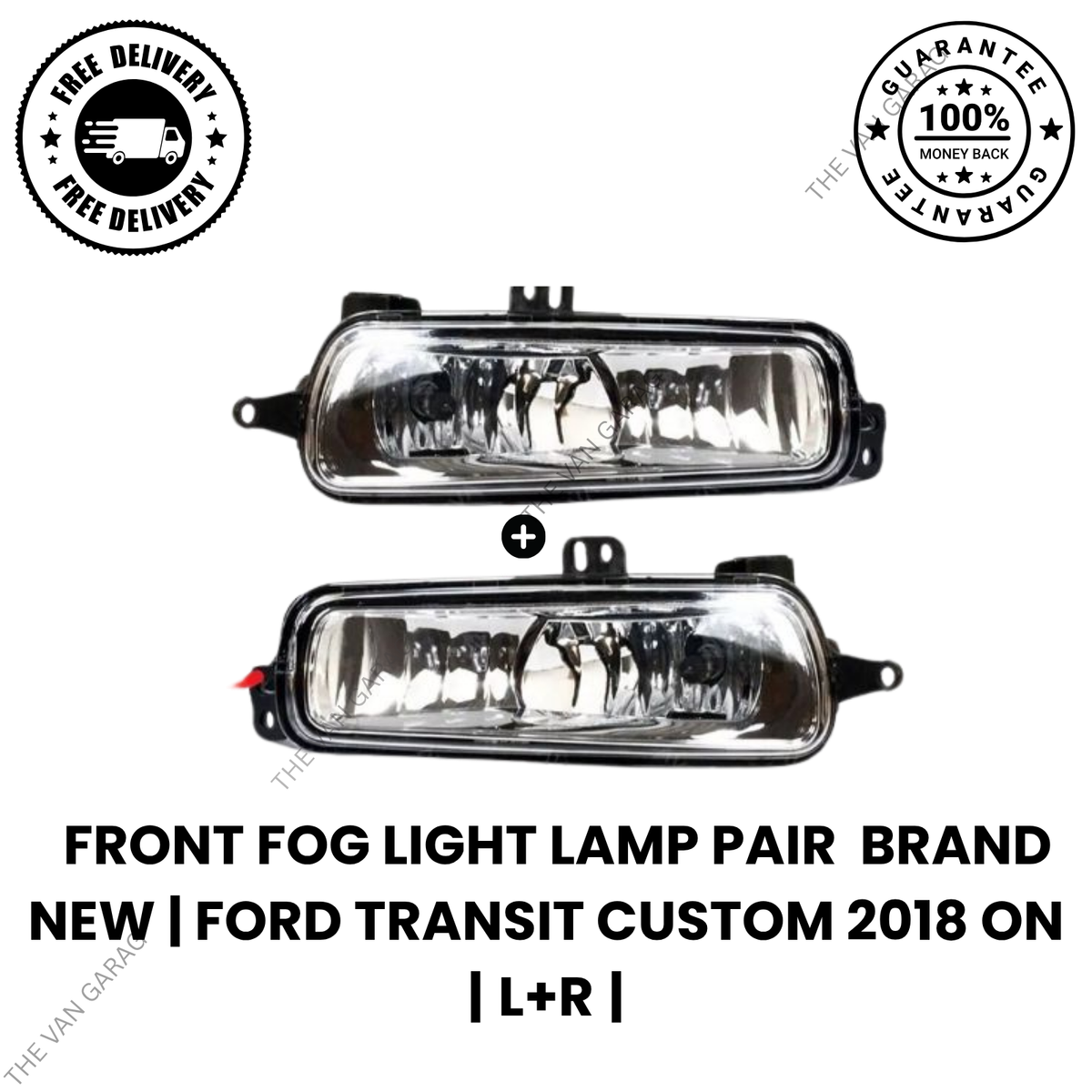 Brand New Front Fog Light Lamp Pair L+R for Ford Transit Custom 2018 Onwards