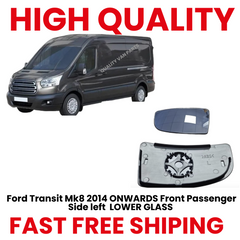 Lower Door Wing Mirror Glass for Ford Transit MK8 2014 On Passenger Left Side N/S