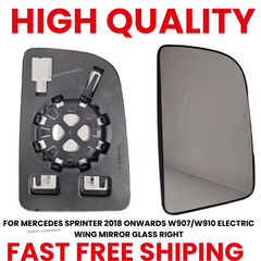 MERCEDES SPRINTER 2018 ONWARDS W907/W910 ELECTRIC  WING MIRROR GLASS RIGHT