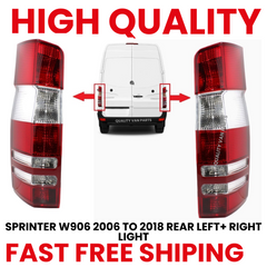 Tail Light Lens Covers L+R for Mercedes Sprinter 2006–2018 Rear Lamp Pair N/S O/S W906 Van