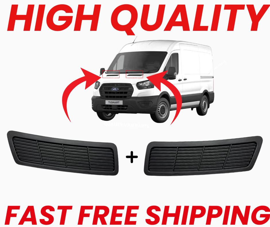 Fits Ford Transit MK8 Bonnet Hood Grille Set LH + RH Pair