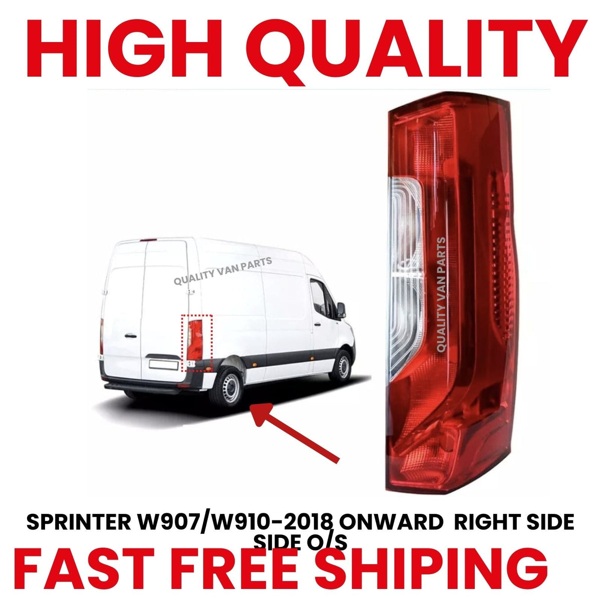 Rear Tail Light Lamp For Mercedes Sprinter W907 W910 Right Driver Side 2018+