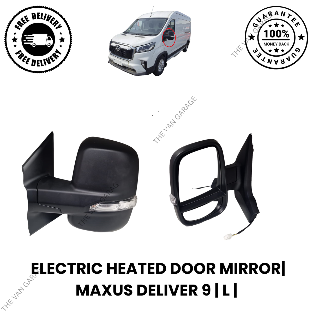 Electric Heated Door Mirror Left Side (LH) Genuine  for Maxus Deliver 9 Passenger Side