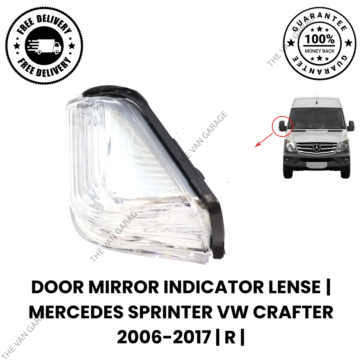 Wing Mirror Indicator Lens Clear Right Driver Side For Mercedes Sprinter 2006-2018