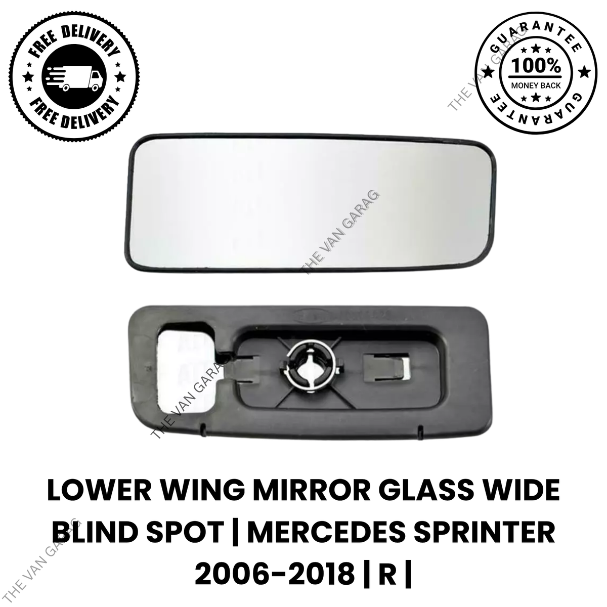Sprinter W906 Right Side Wing Mirror Lower Small Wide Blind Spot Glass – Push Fit