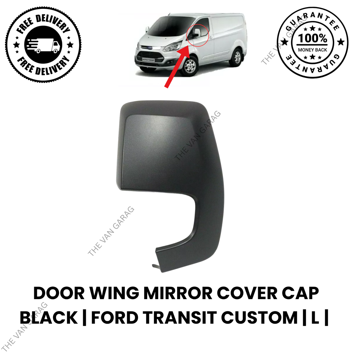 Door Wing Mirror Cover  for Ford Transit Custom 2013 Onwards Left