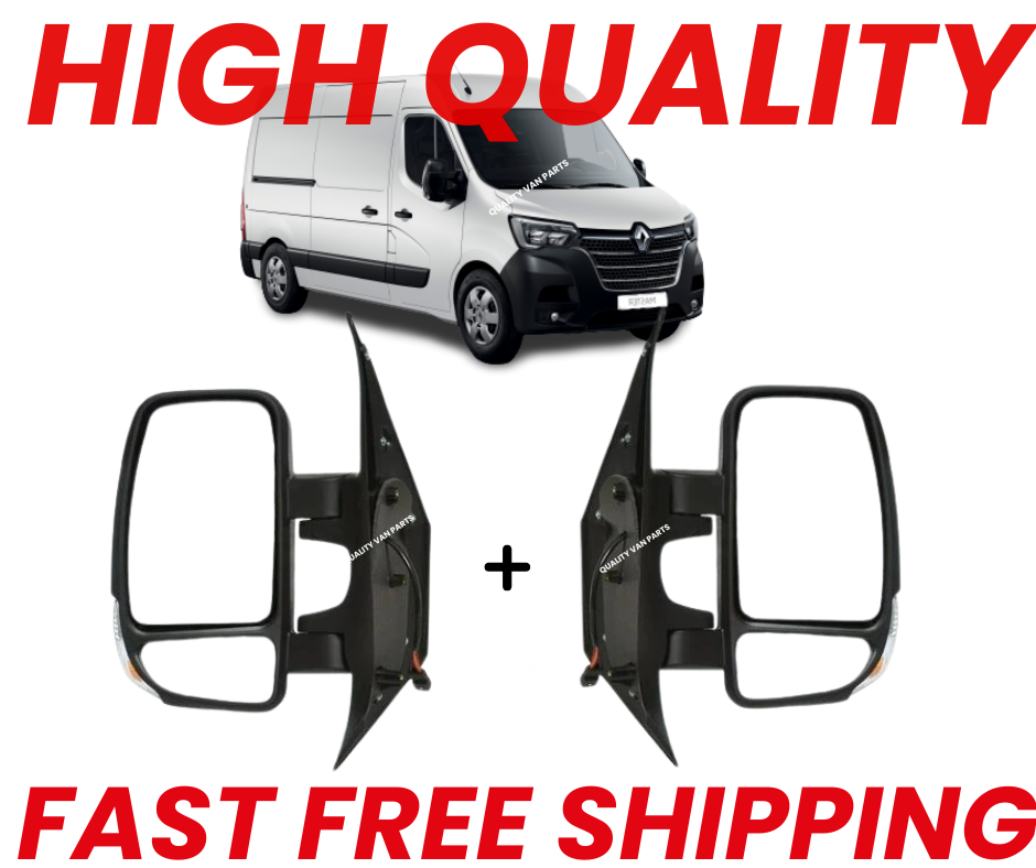 Fits Renault Master 2010-2024 Electric Door Wing Mirrors Short Arm Pair (Left + Right)