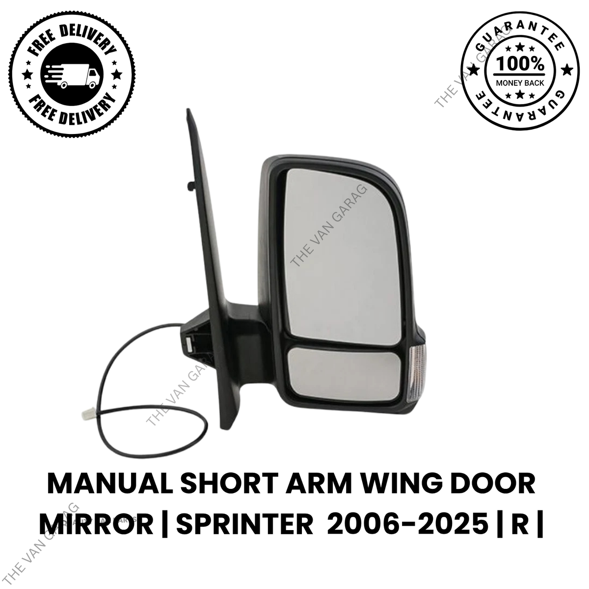 Manual Short Arm Wing Door Mirror Right Side Mercedes Sprinter 2018-2025