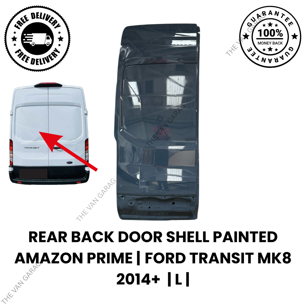 Back Door Rear Shell Left Side For Ford Transit  Primed MK8 2014+